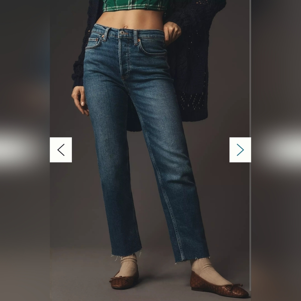 RE/DONE 70's High-Rise Stove Pipe Straight Leg Jeans
